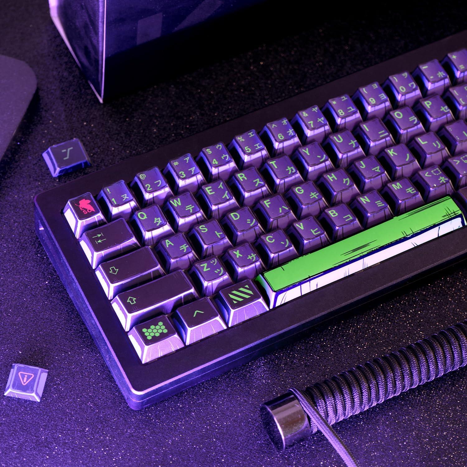 Teclas PBT personalizadas GEKUCAP 130 teclas moradas para teclado mecánico