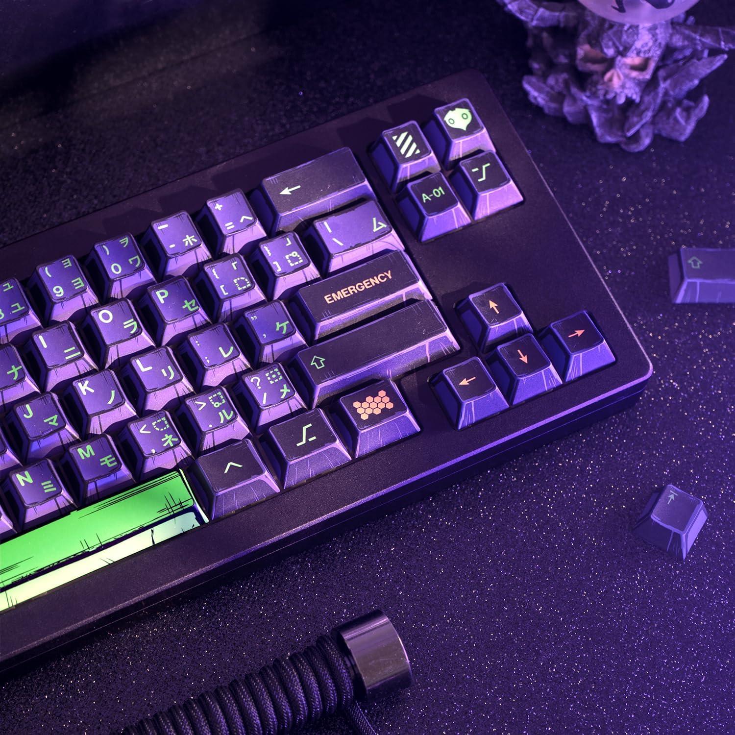 Teclas PBT personalizadas GEKUCAP 130 teclas moradas para teclado mecánico