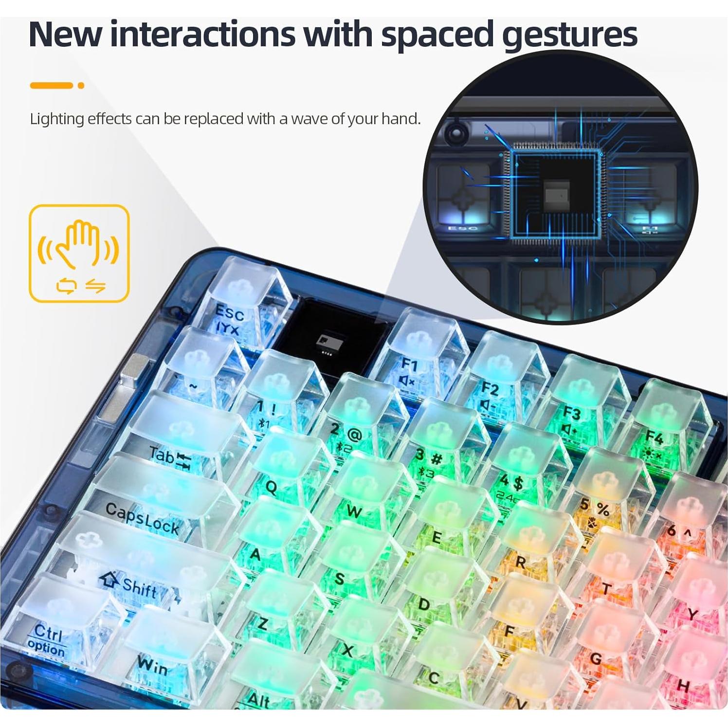 Teclado Mecánico IROK OP75 RGB Inalámbrico 75% Blanco