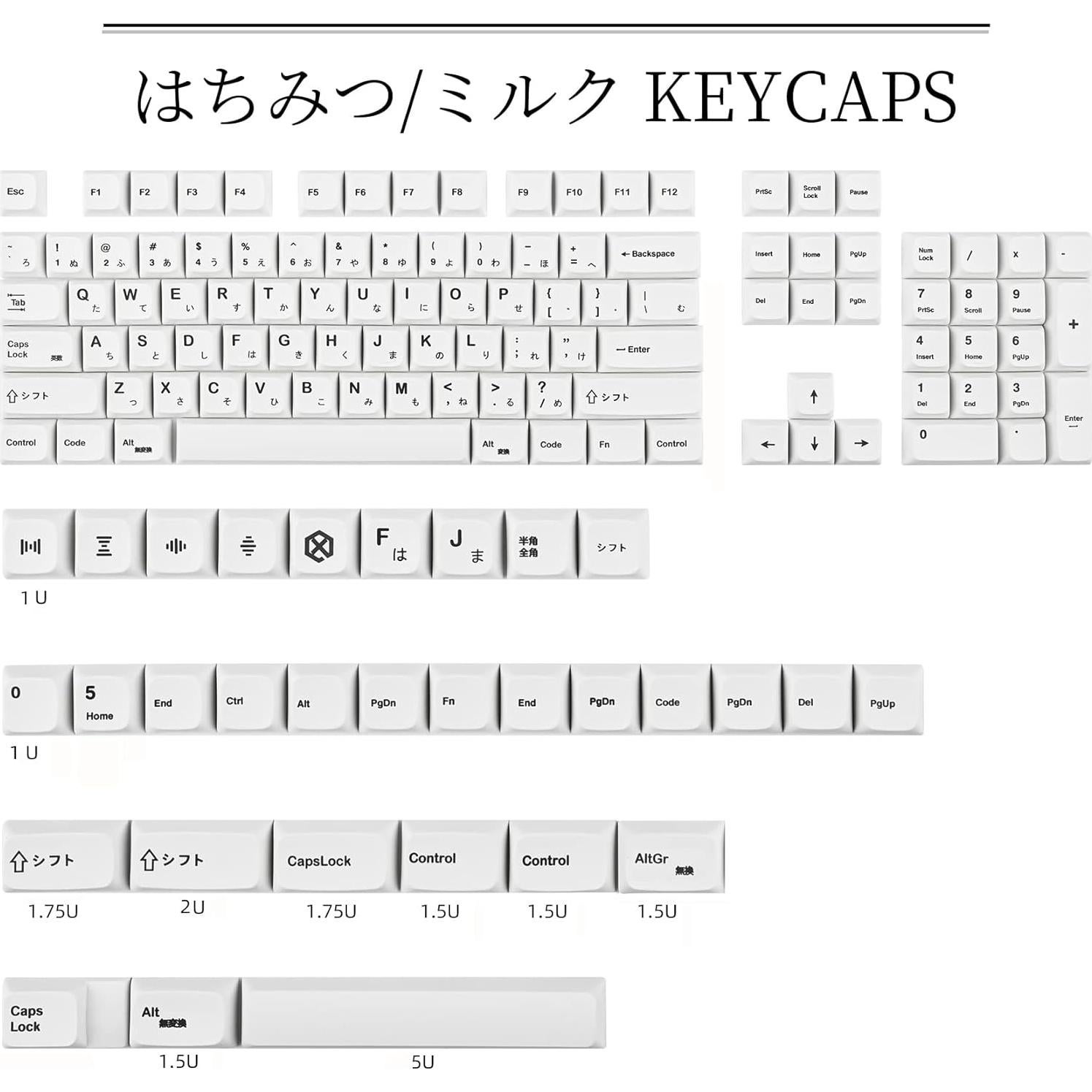 Conjunto de Keycaps PBT 135 Teclas Japonesas Guffercty Kred