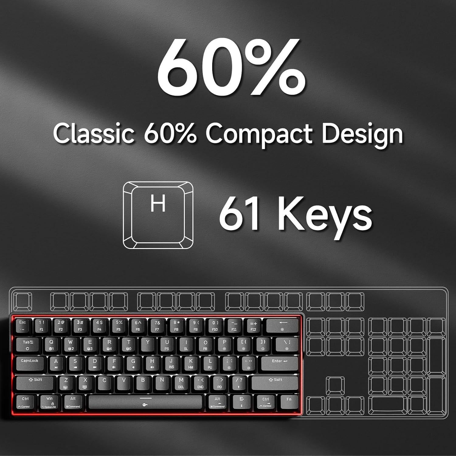 Teclado Mecánico KEMOVE K61SE 60% con Retroiluminación RGB