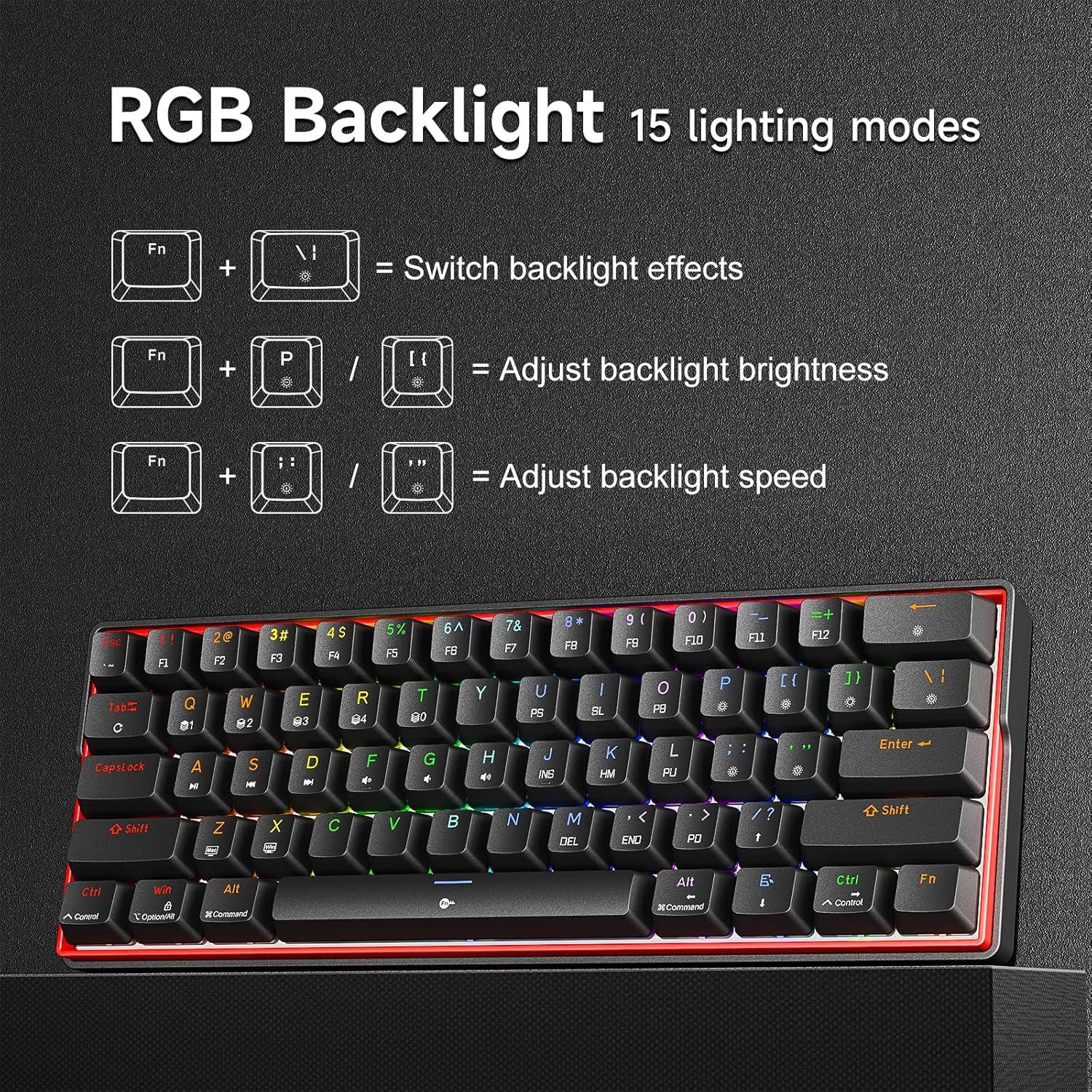 Teclado Mecánico KEMOVE K61SE 60% con Retroiluminación RGB