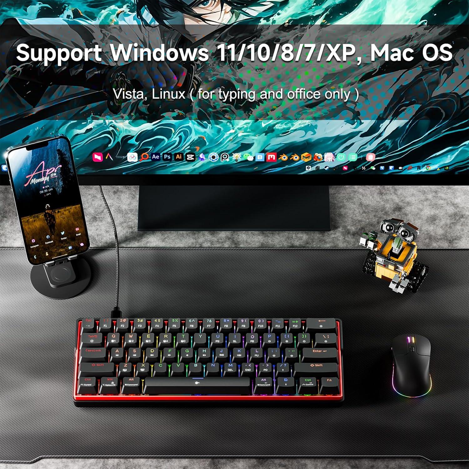 Teclado Mecánico KEMOVE K61SE 60% con Retroiluminación RGB