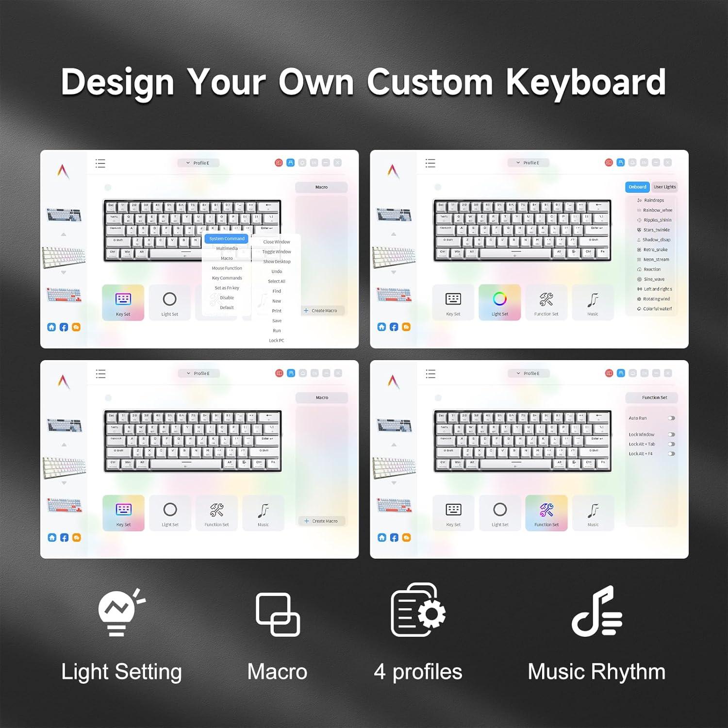 Teclado Mecánico KEMOVE K61SE 60% con Retroiluminación RGB