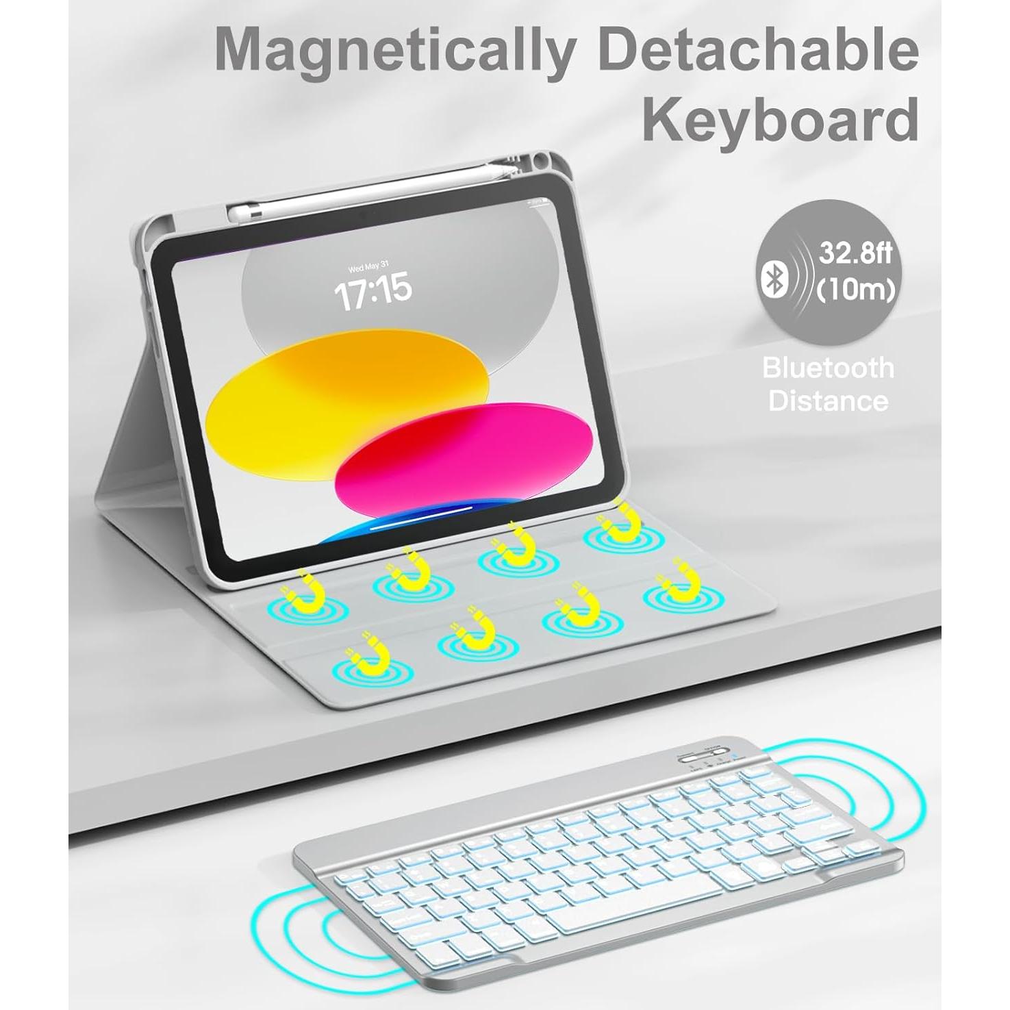 Funda con Teclado Inalámbrico Hamile para iPad 10.9" y 11"