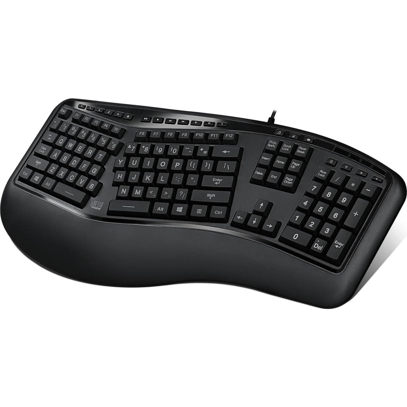 Teclado Ergonómico Iluminado Adesso AKB-150EB USB 3 Colores