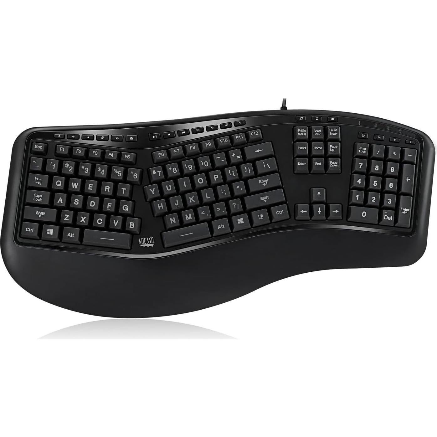Teclado Ergonómico Iluminado Adesso AKB-150EB USB 3 Colores