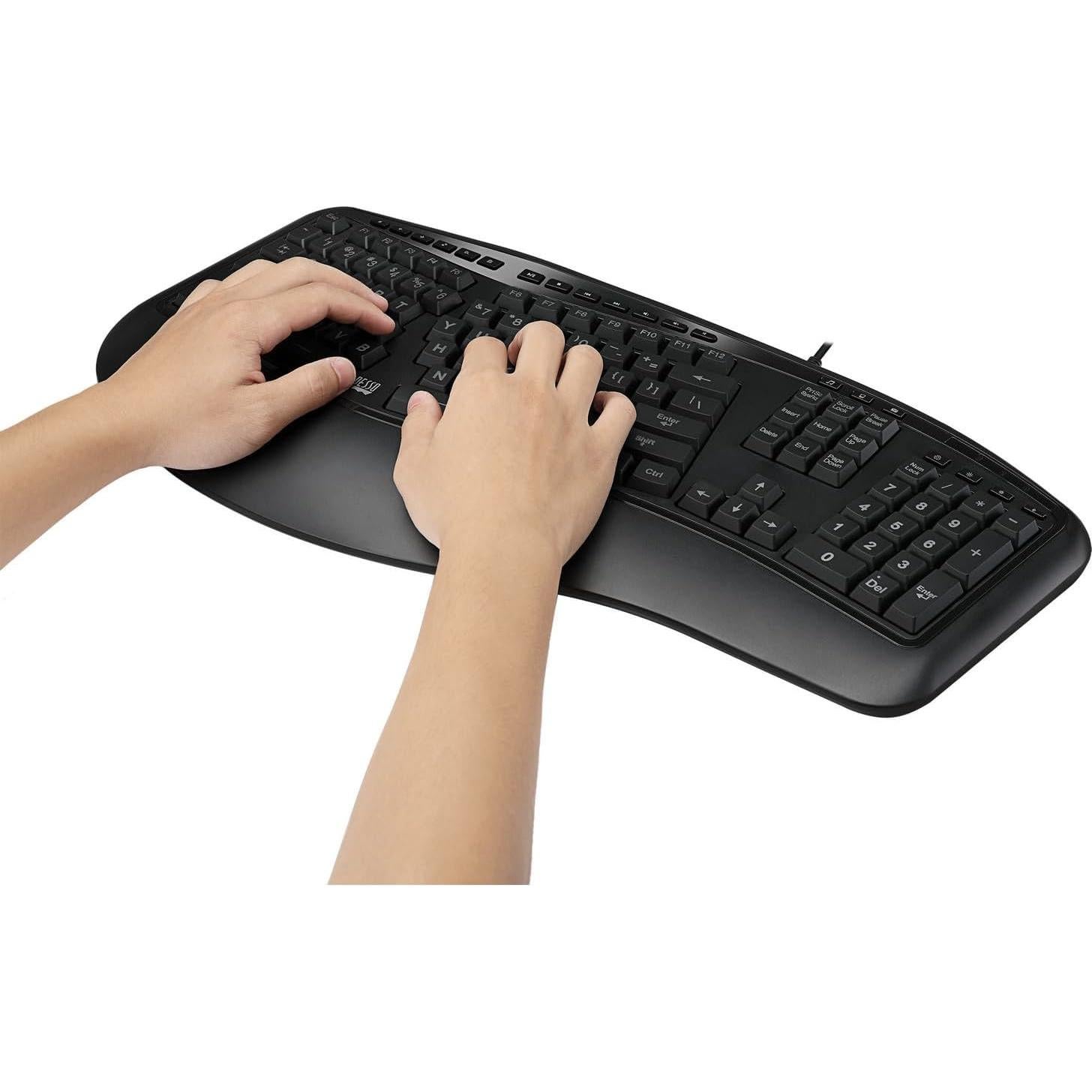 Teclado Ergonómico Iluminado Adesso AKB-150EB USB 3 Colores