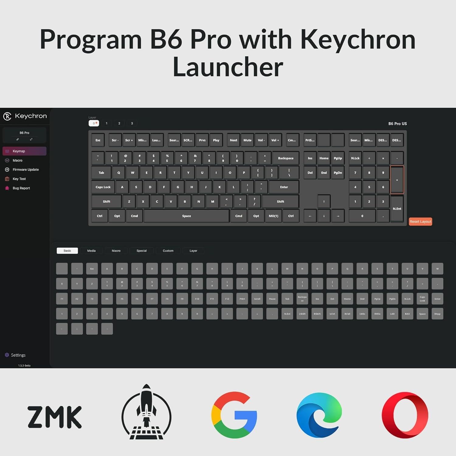 Teclado Inalámbrico Keychron B6 Pro Blanco Marfil ZMK