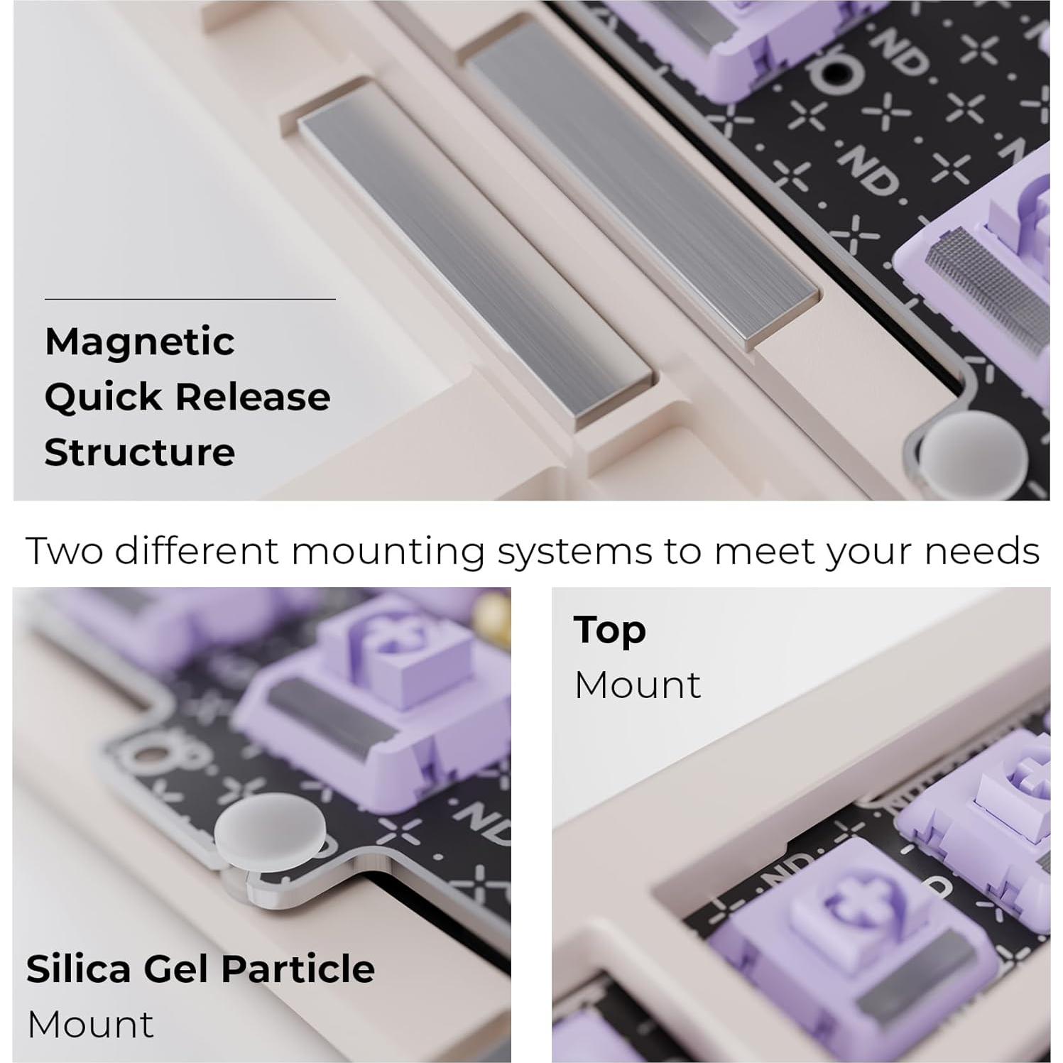 Teclado Mecánico Inalámbrico Chilkey ND75 LP Beige 75% RGB
