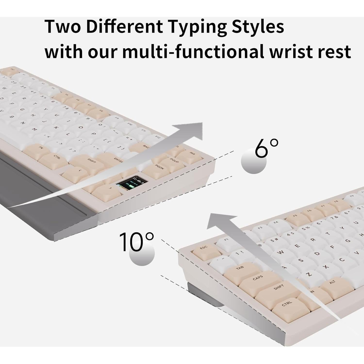 Teclado Mecánico Inalámbrico Chilkey ND75 LP Beige 75% RGB