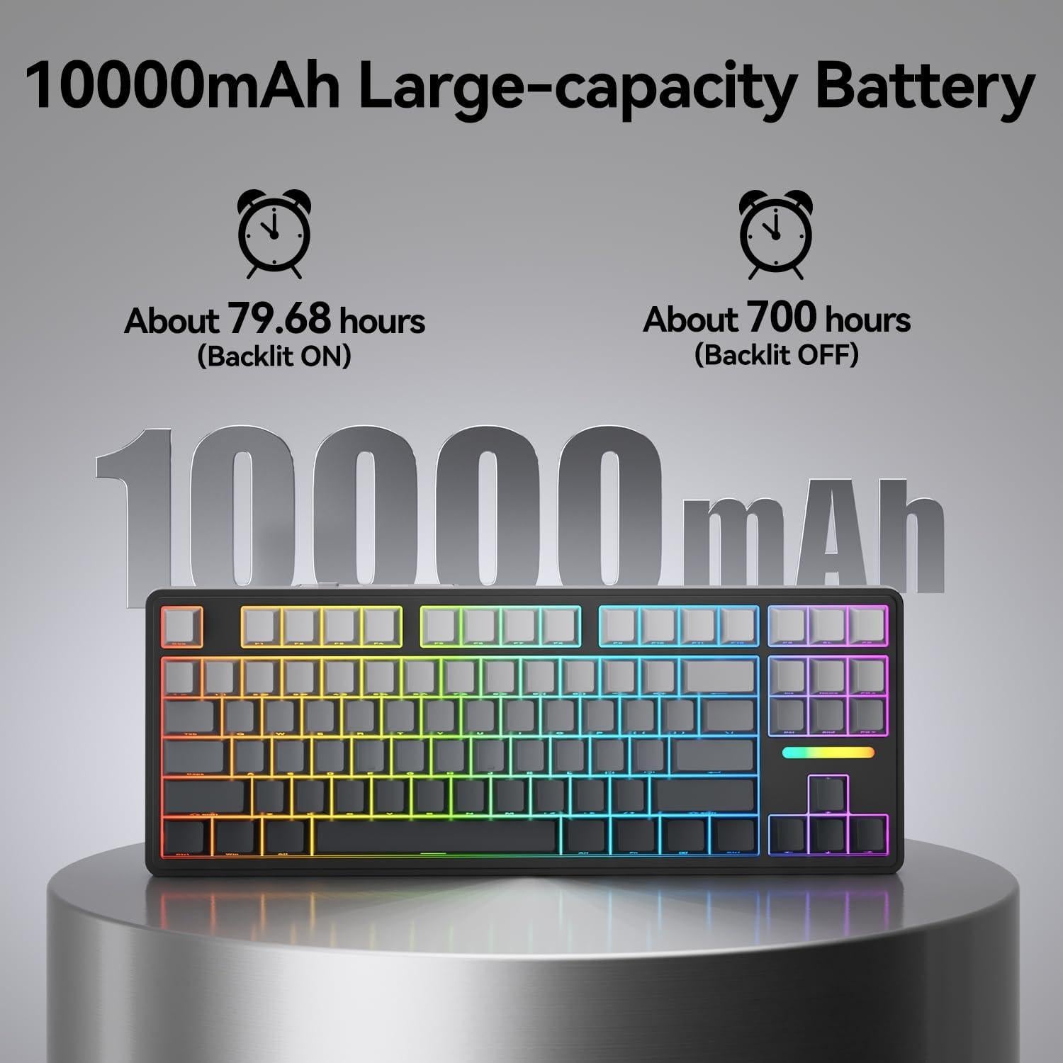 Teclado Mecánico Inalámbrico AUSDOM Hola 87 RGB 10000mAh