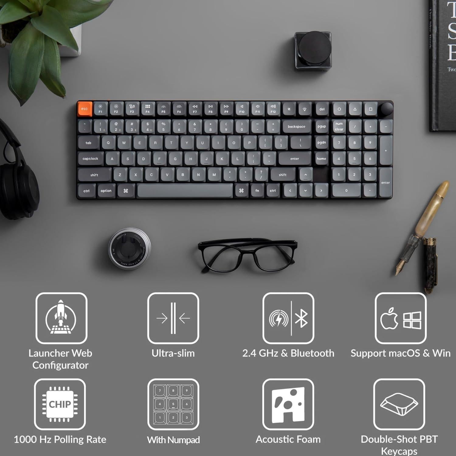 Teclado Mecánico Inalámbrico Keychron K17 Max 96% LED Blanco