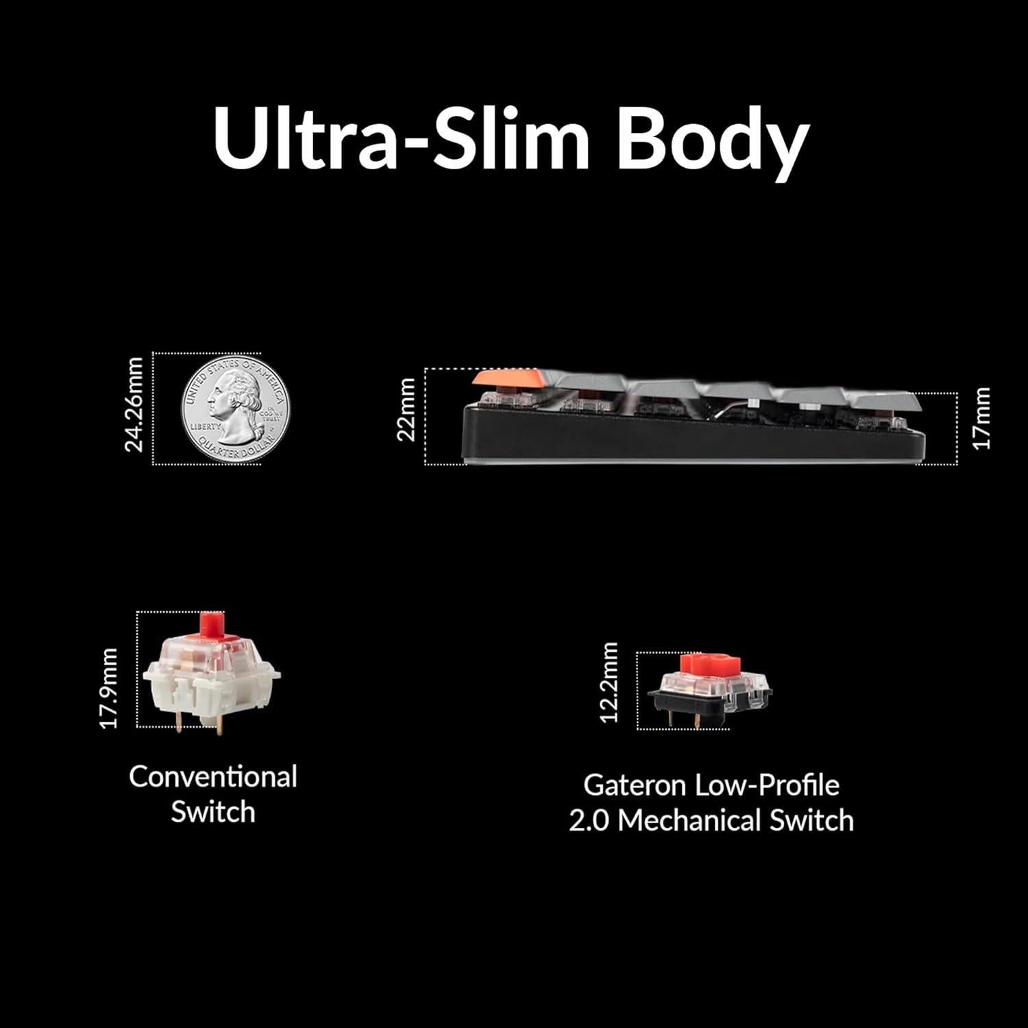 Teclado Mecánico Inalámbrico Keychron K17 Max 96% LED Blanco