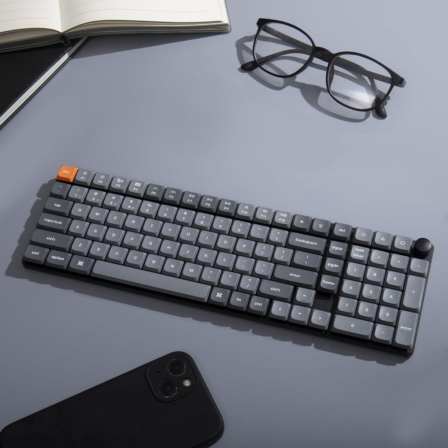 Teclado Mecánico Inalámbrico Keychron K17 Max 96% LED Blanco