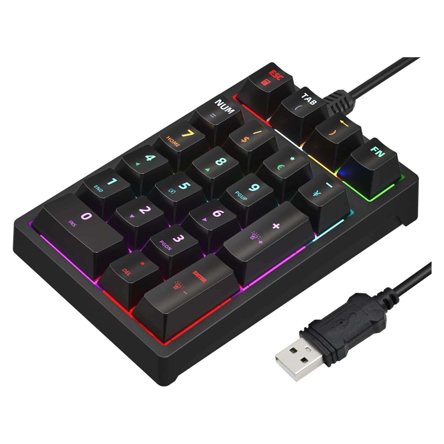 Teclado Numérico Mecánico USB Gurjot con Retroiluminación RGB