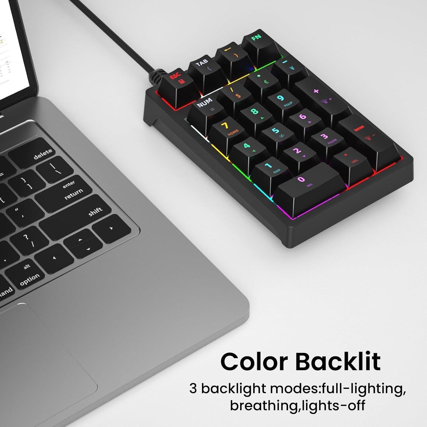 Teclado Numérico Mecánico USB Gurjot con Retroiluminación RGB