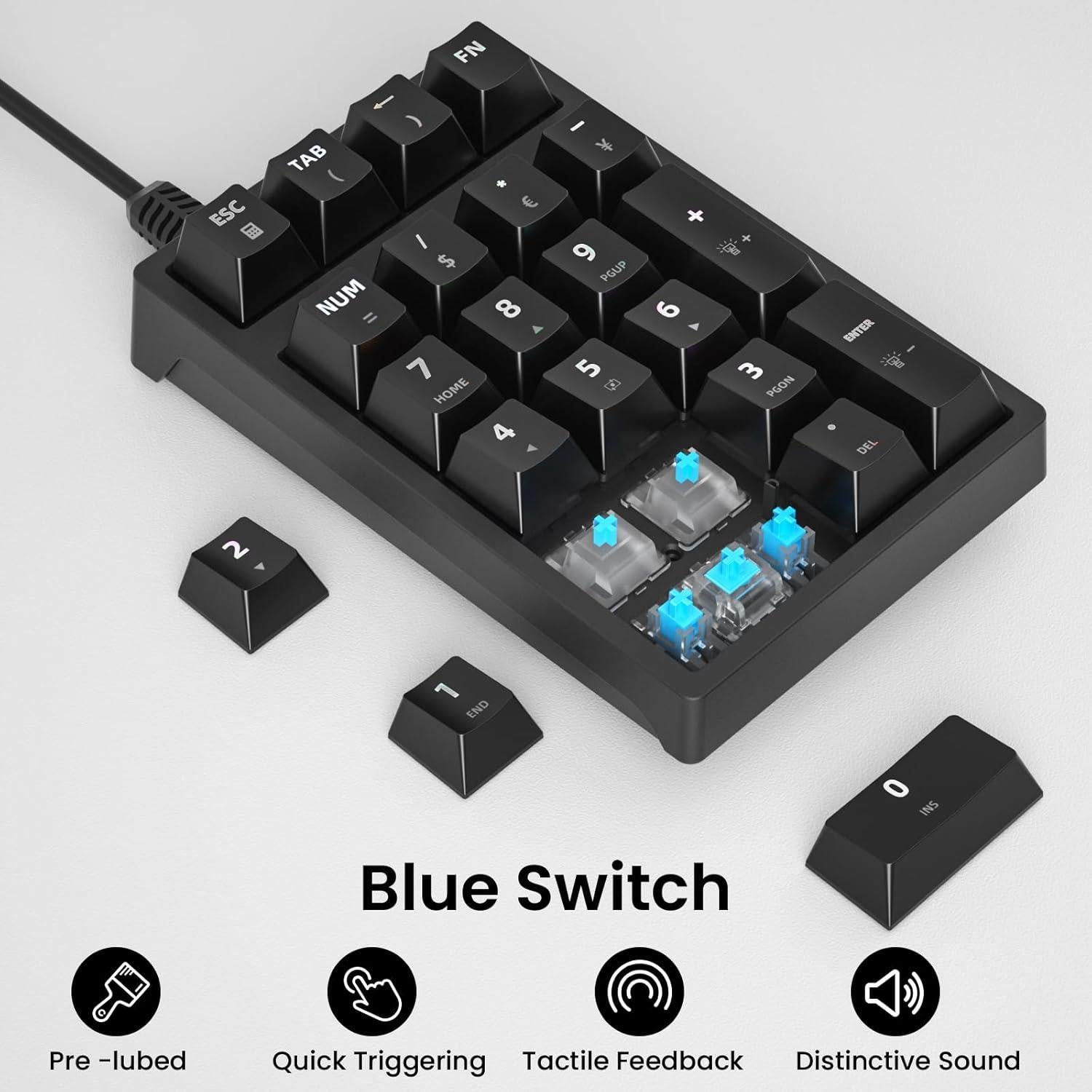 Teclado Numérico Mecánico USB Gurjot con Retroiluminación RGB