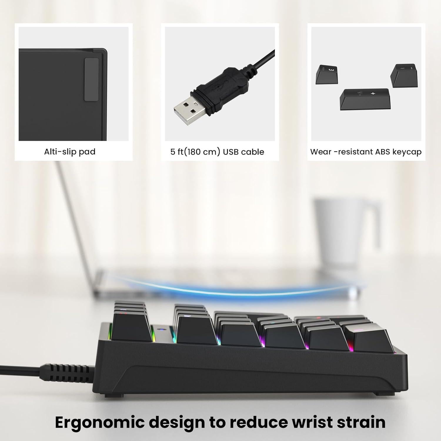 Teclado Numérico Mecánico USB Gurjot con Retroiluminación RGB
