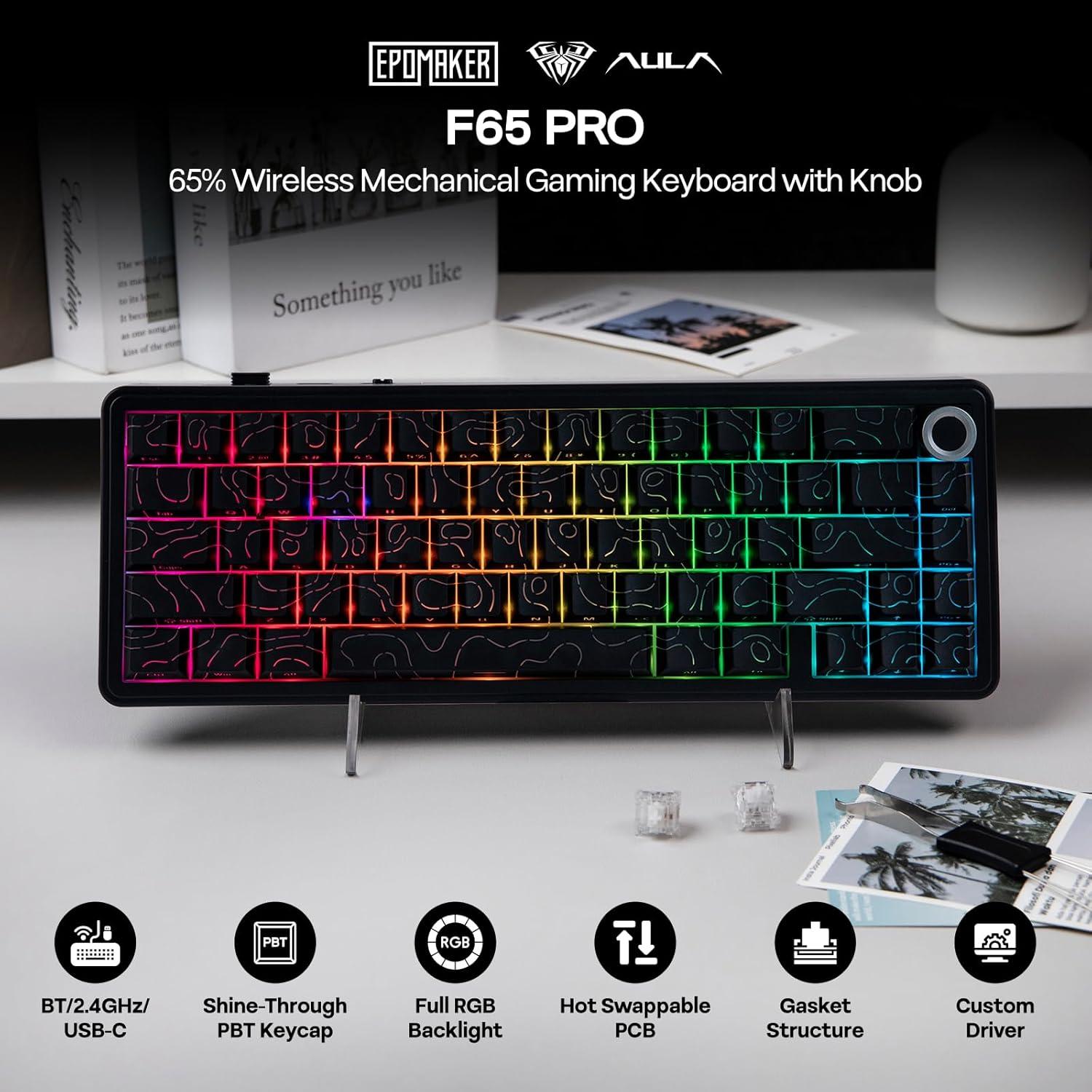 Teclado Mecánico Inalámbrico EPOMAKER F65 PRO RGB 66 Teclas