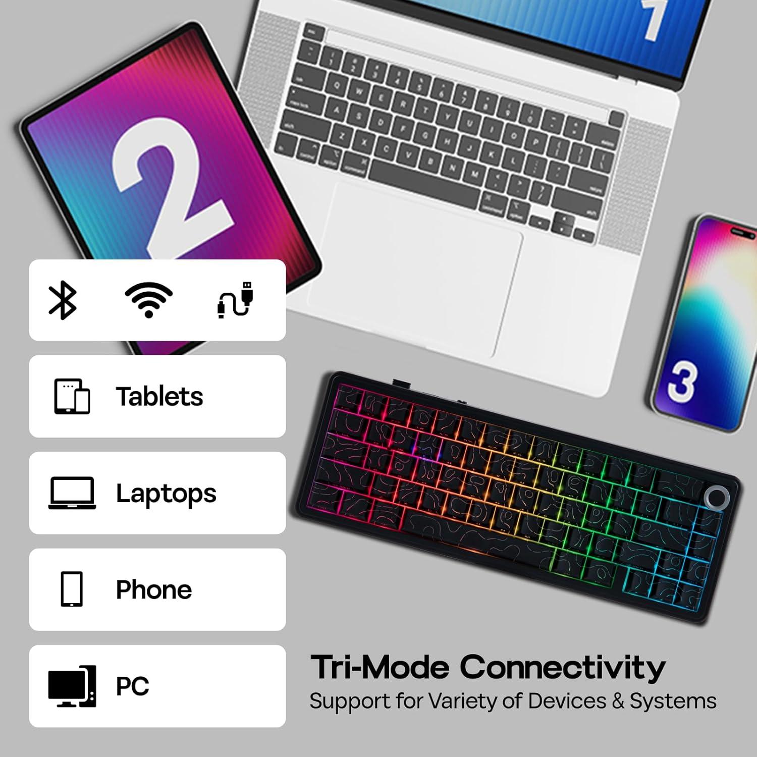 Teclado Mecánico Inalámbrico EPOMAKER F65 PRO RGB 66 Teclas