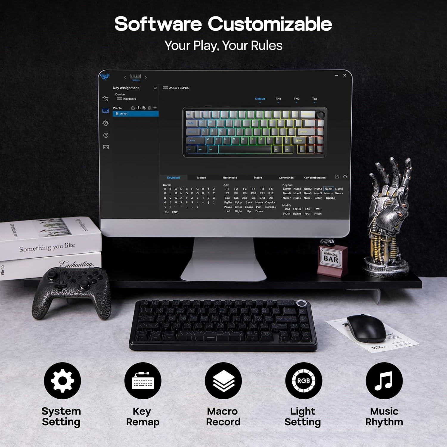 Teclado Mecánico Inalámbrico EPOMAKER F65 PRO RGB 66 Teclas
