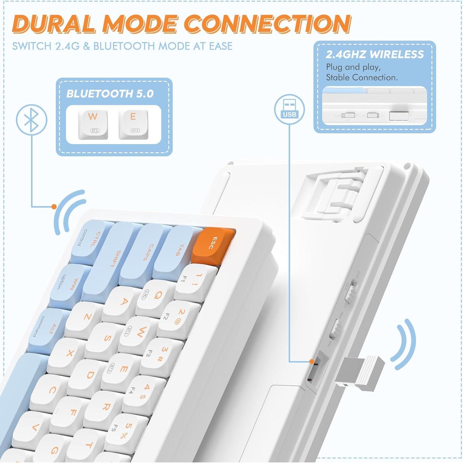 Teclado Mecánico Inalámbrico A.JAZZ AKL680 68 Teclas