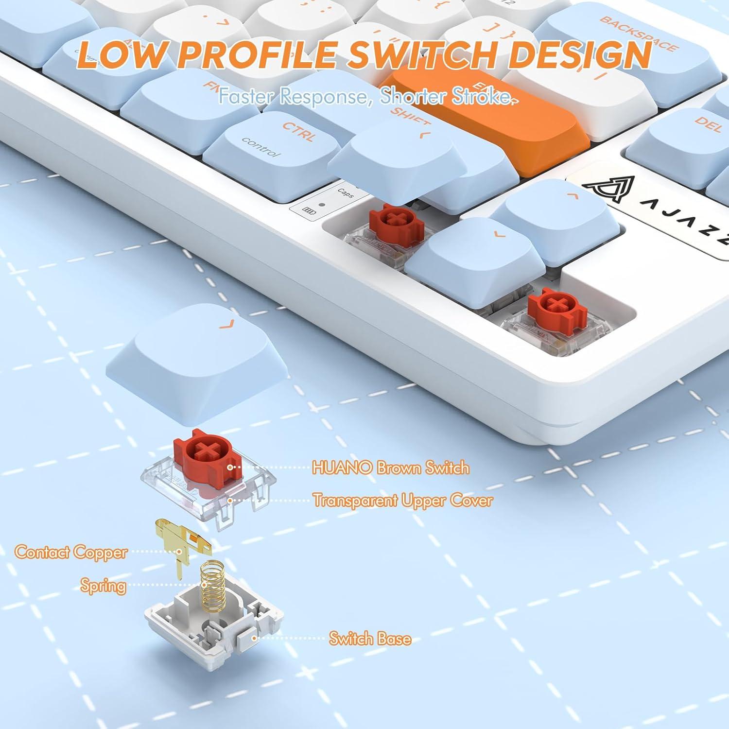 Teclado Mecánico Inalámbrico A.JAZZ AKL680 68 Teclas