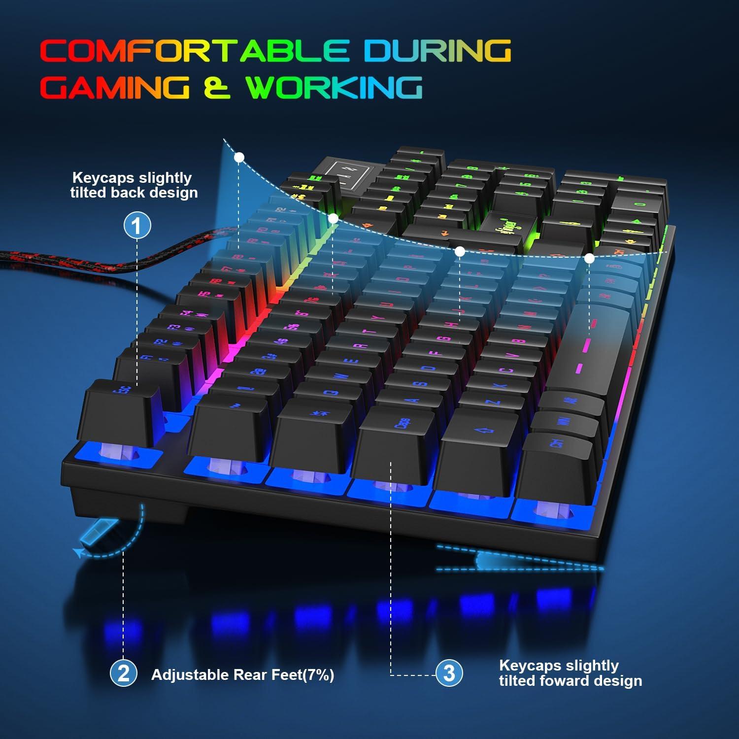 Teclado Gaming BlueFinger K803 USB Cableado Iluminado Arcoíris