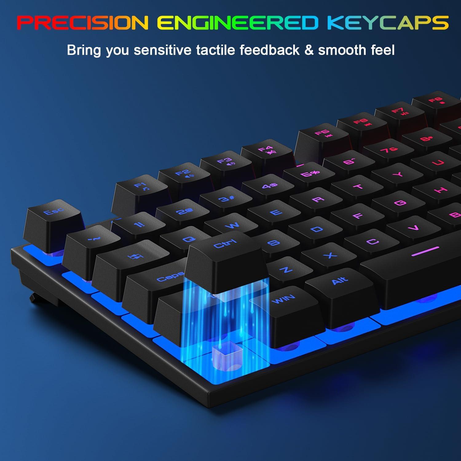 Teclado Gaming BlueFinger K803 USB Cableado Iluminado Arcoíris