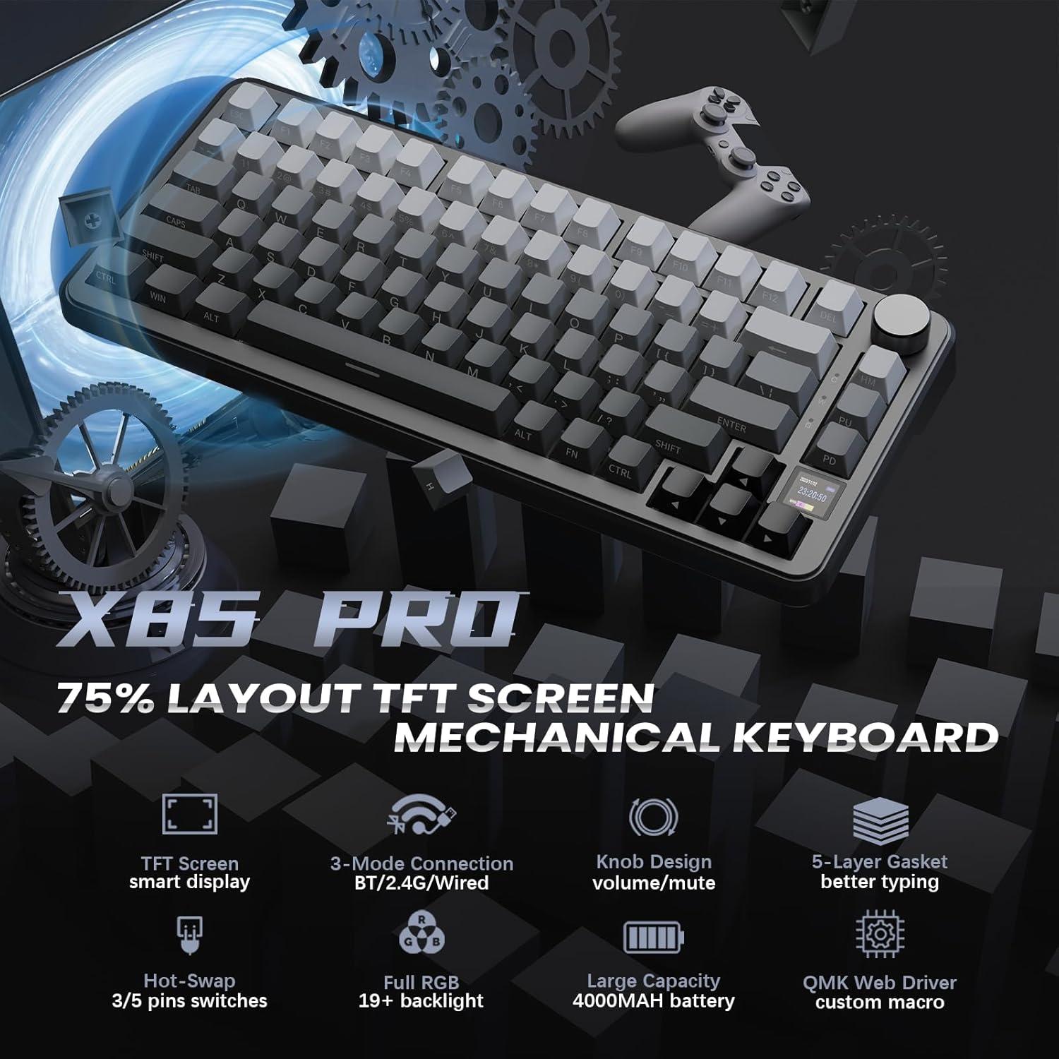 Teclado Mecánico Inalámbrico ATTACK SHARK X85 Pro RGB 75%