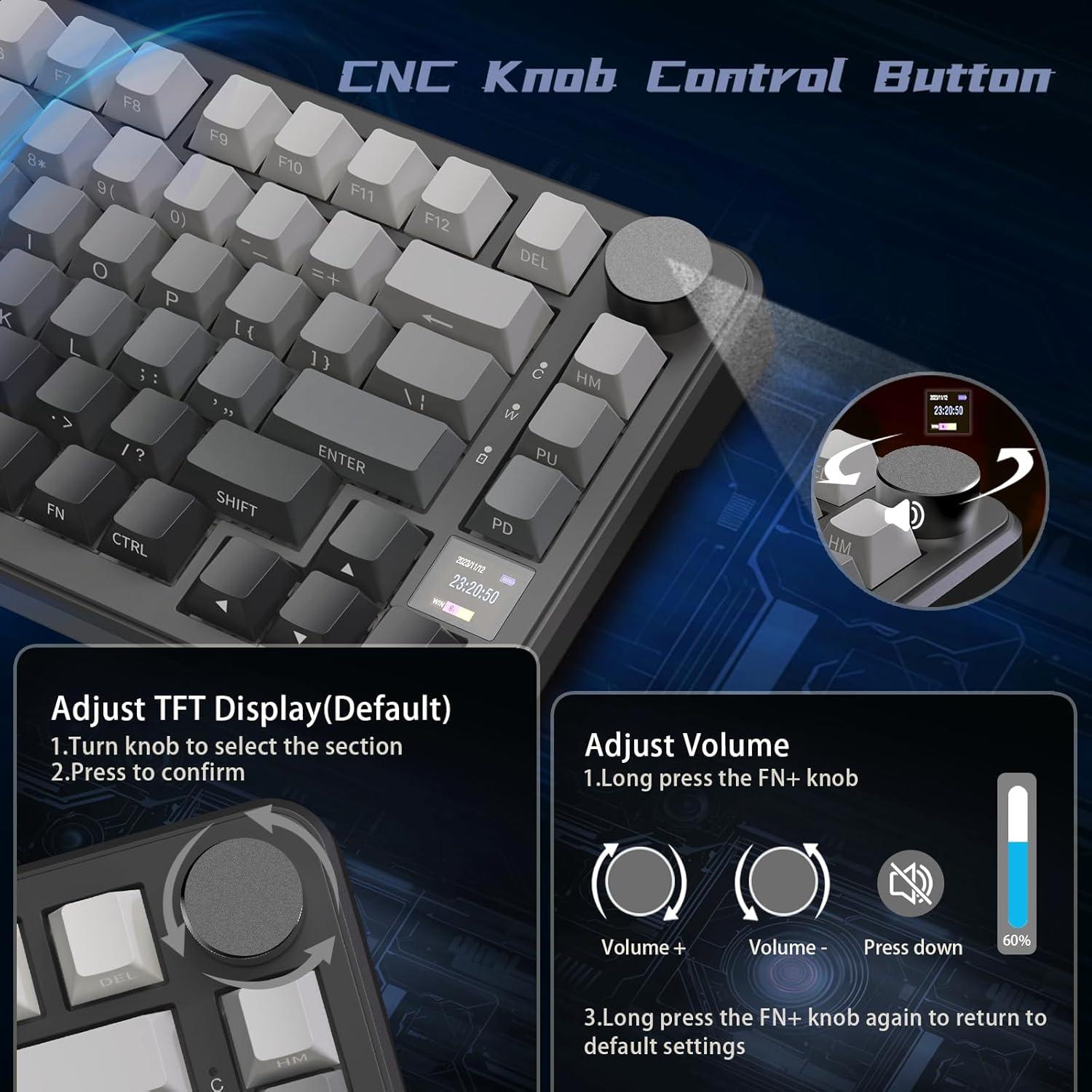 Teclado Mecánico Inalámbrico ATTACK SHARK X85 Pro RGB 75%