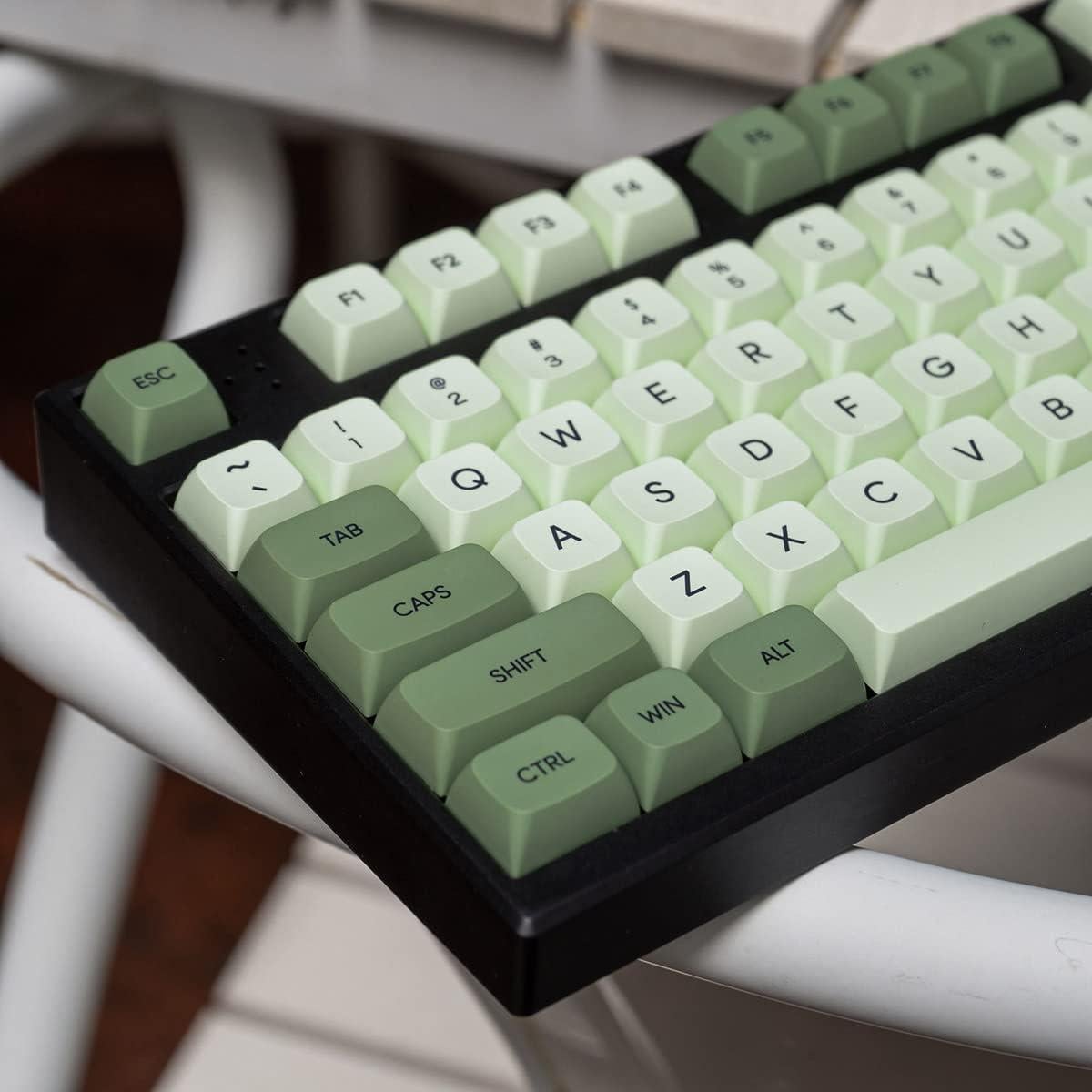 Juego de Teclas PBT Matcha Verde 124 Teclas XDA Mintcaps