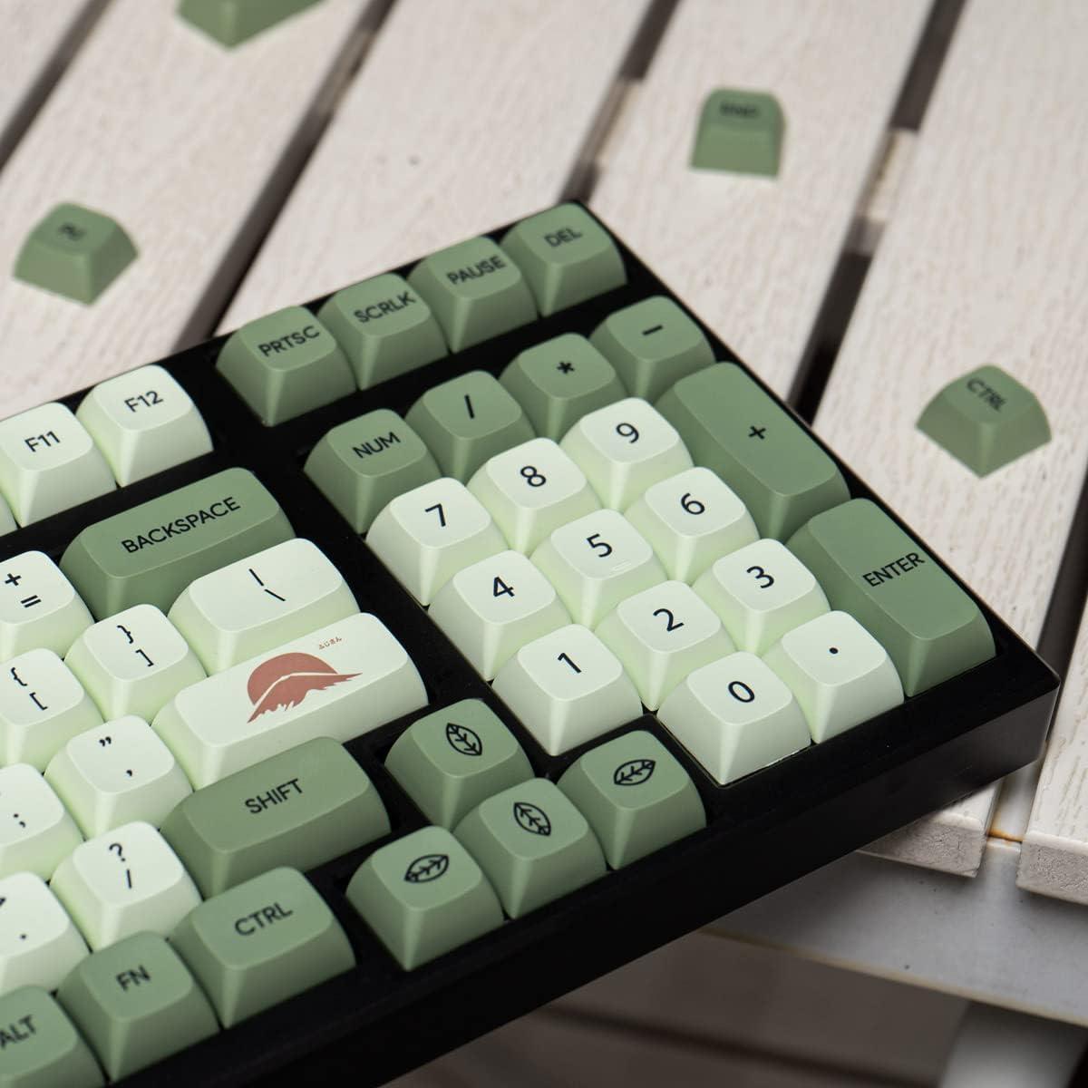 Juego de Teclas PBT Matcha Verde 124 Teclas XDA Mintcaps