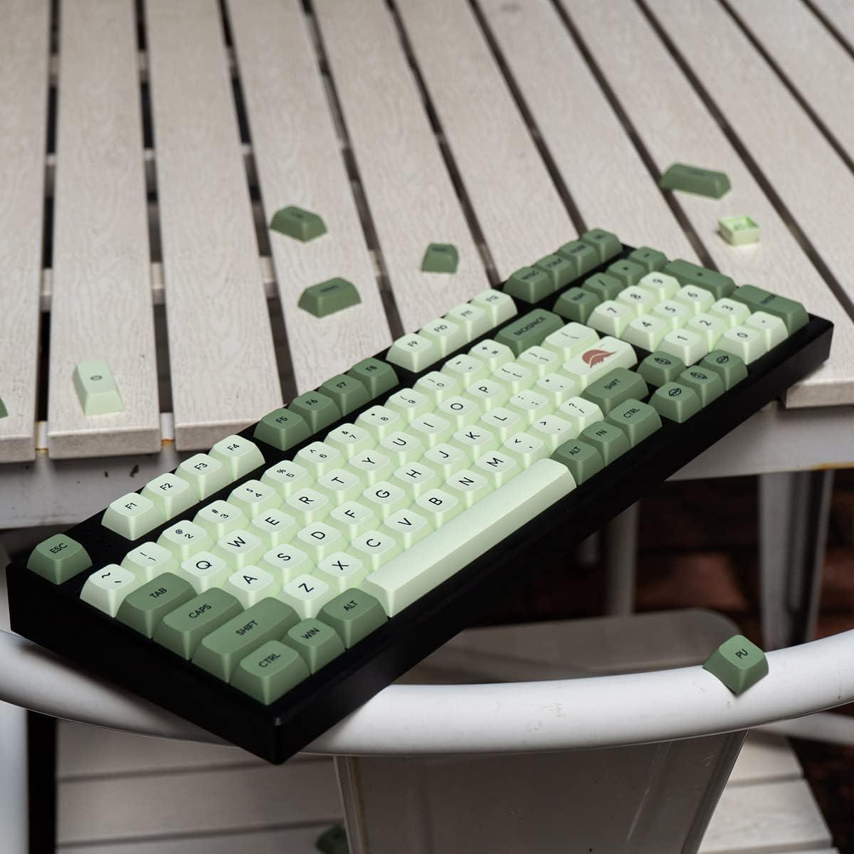 Juego de Teclas PBT Matcha Verde 124 Teclas XDA Mintcaps