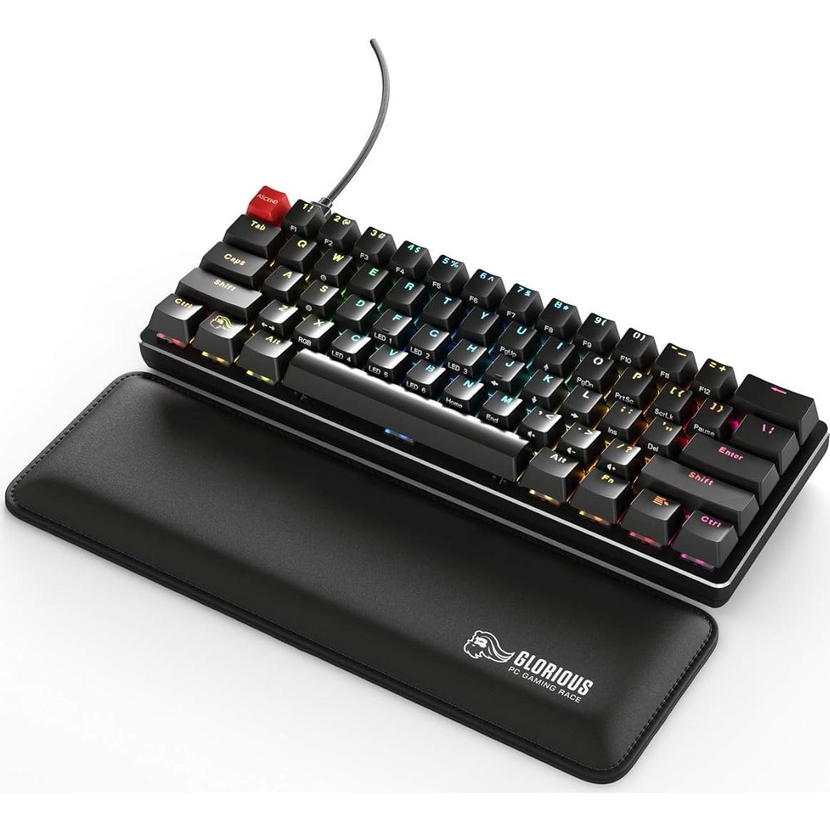 Almohadilla de muñeca Glorious GSW-75 Compacta Negra 30.48x10.16 cm