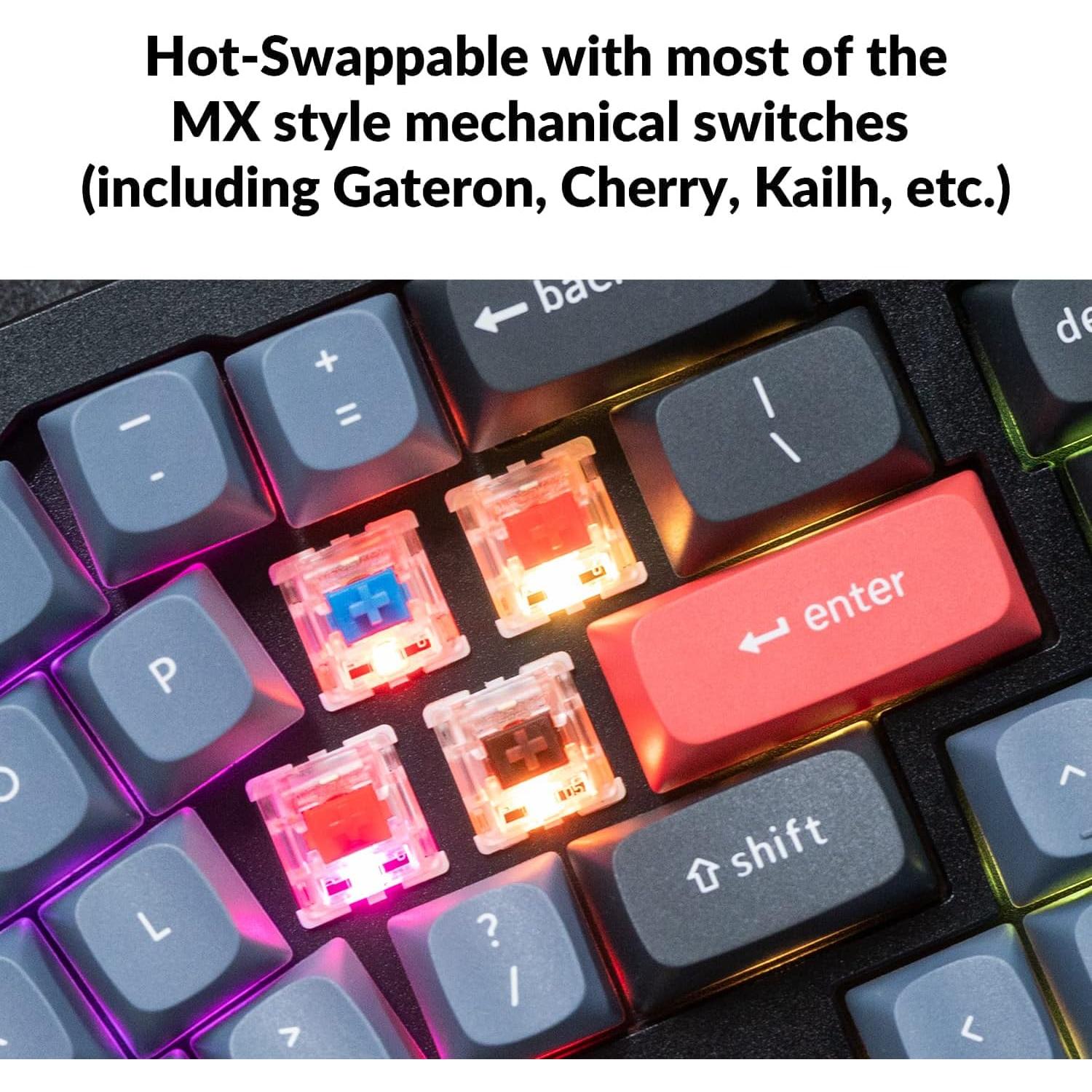 Teclado Mecánico Keychron Q8 65% Programable con Perilla Negra