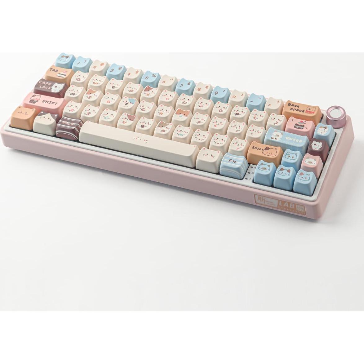 Teclas PBT 142 Lindas de Gato Sal Marina para Teclados Mecánicos