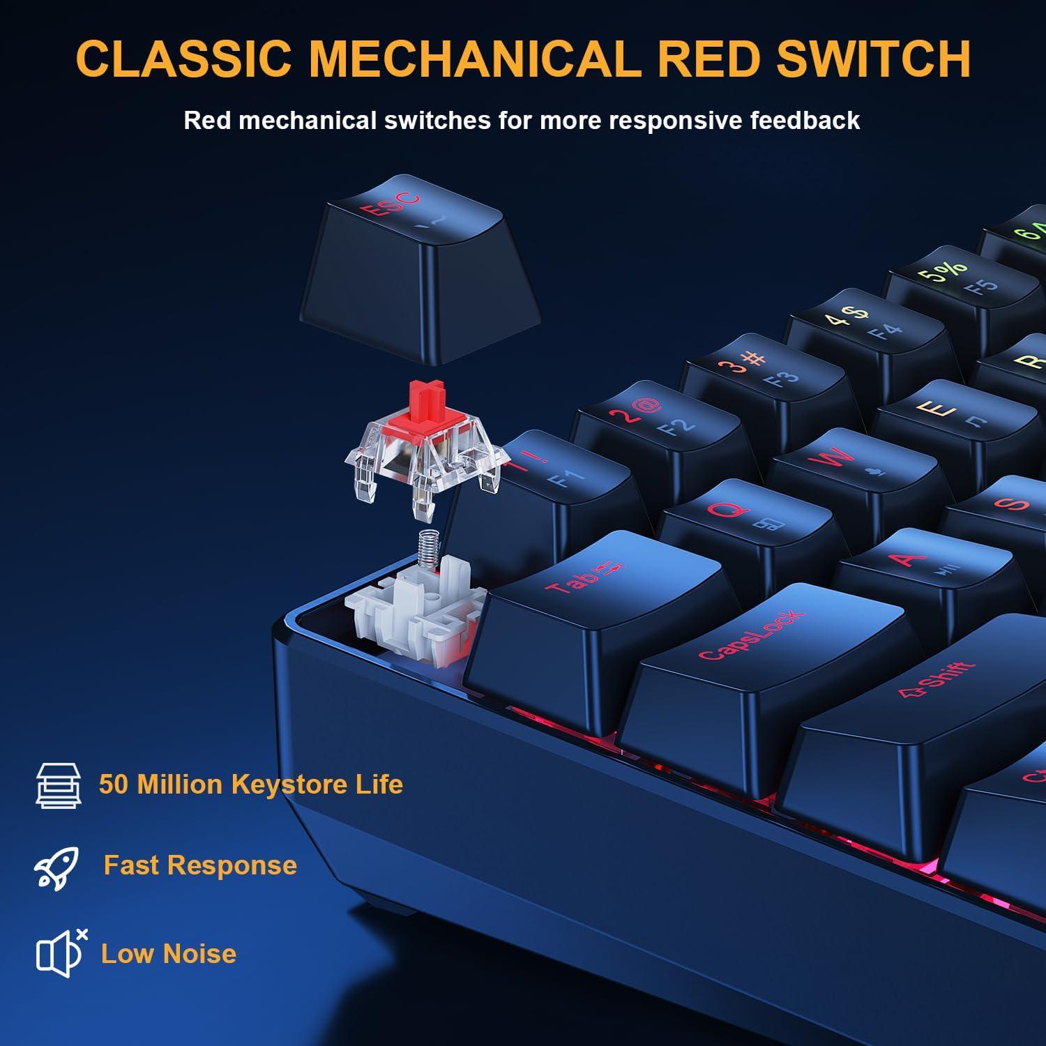 Combo Teclado Mecánico 60% y Ratón Gaming BlueFinger K108 RGB