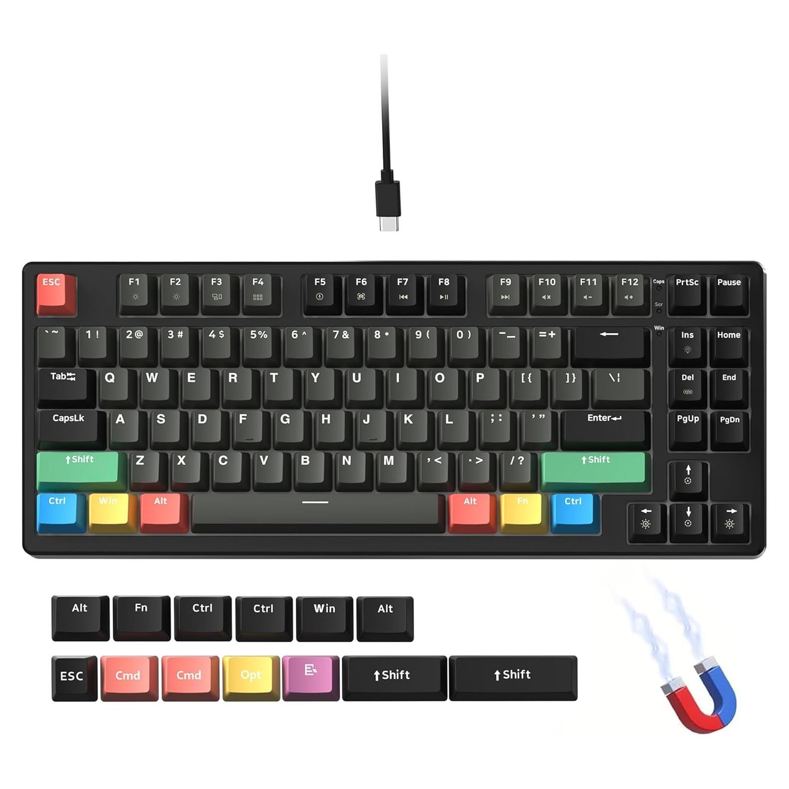 Teclado Mecánico Gaming XVX G75 85 Teclas Negro con RGB