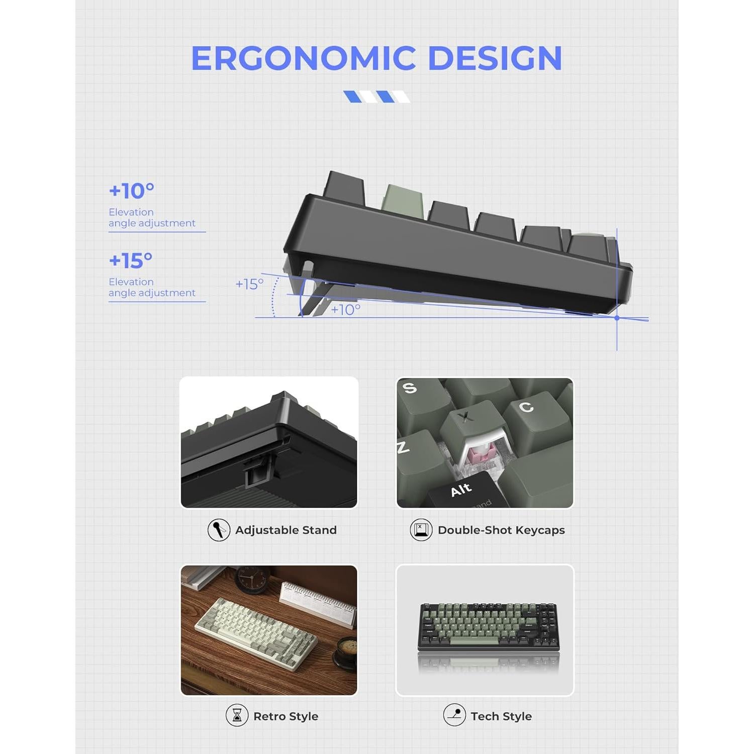 Teclado Mecánico Gaming XVX G75 85 Teclas Negro con RGB