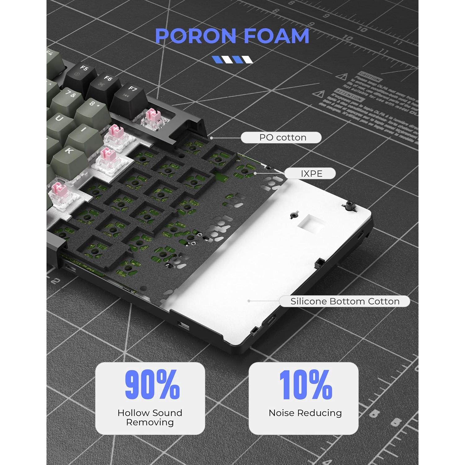 Teclado Mecánico Gaming XVX G75 85 Teclas Negro con RGB