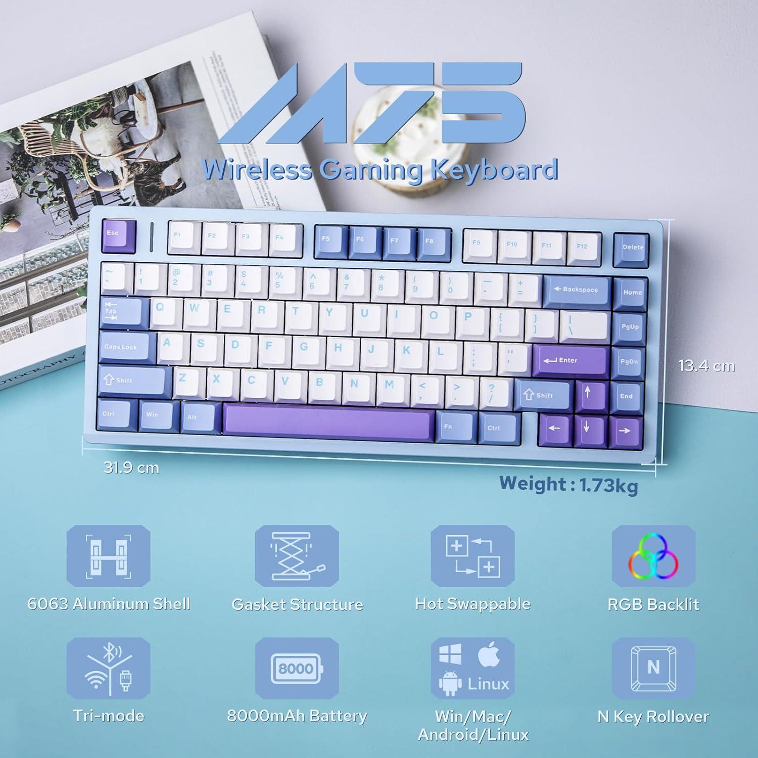 Teclado Inalámbrico EPOMAKER Aula M75 Mecánico RGB 8000mAh