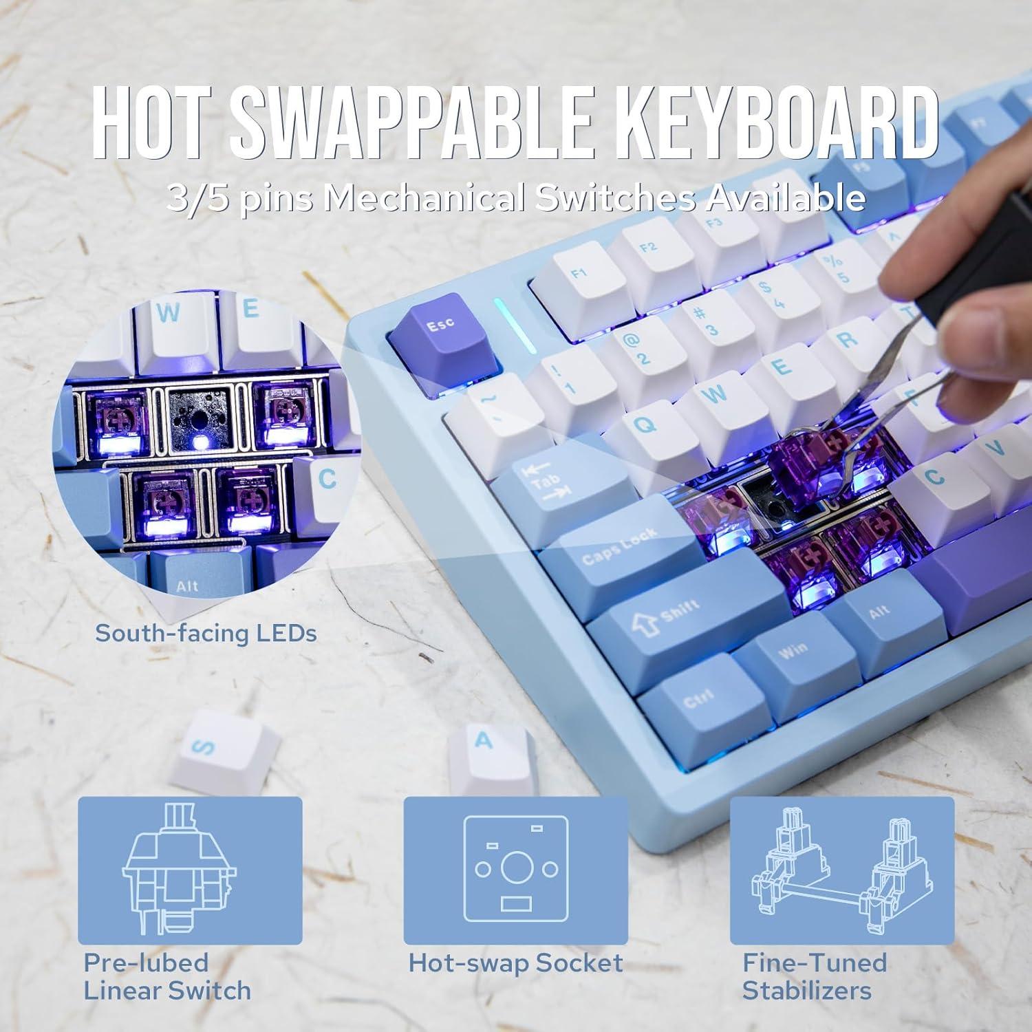 Teclado Inalámbrico EPOMAKER Aula M75 Mecánico RGB 8000mAh