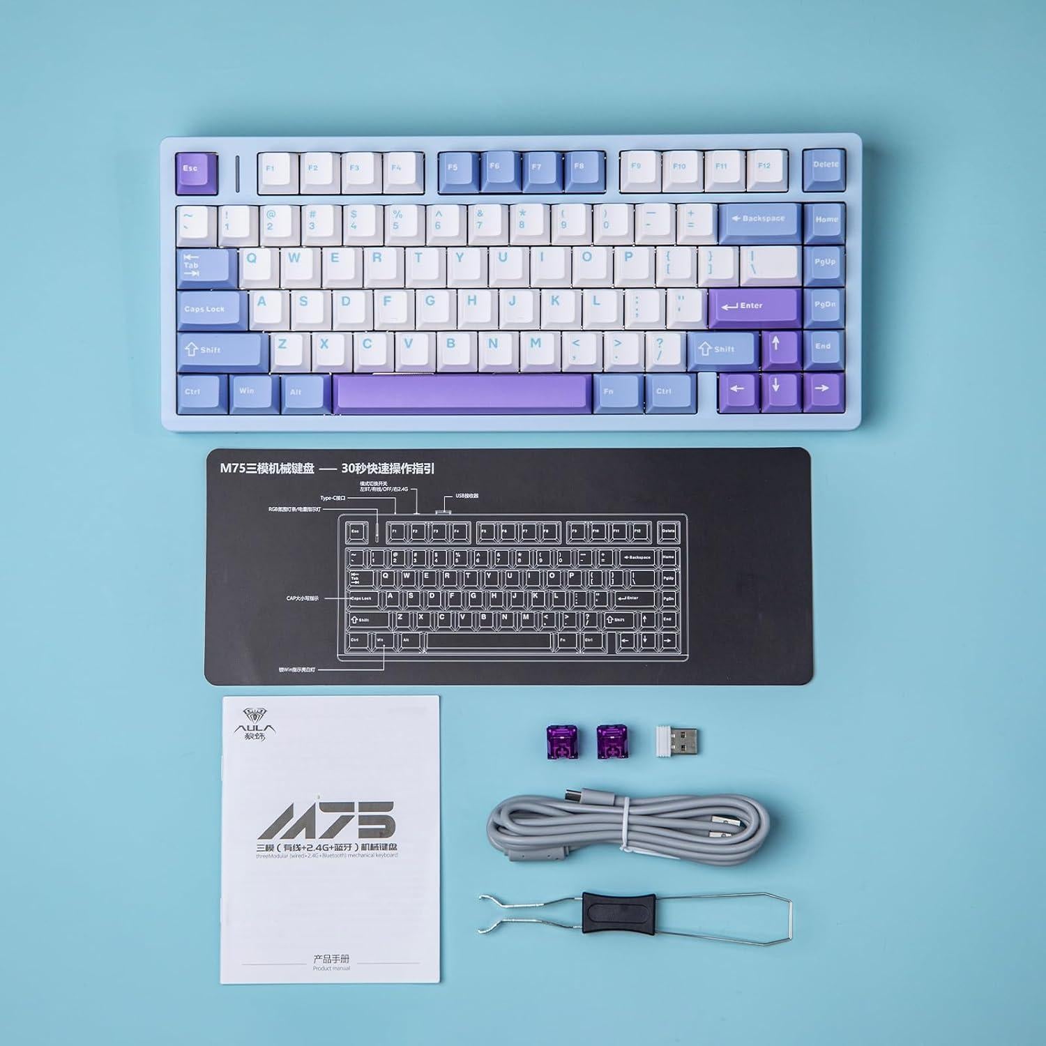 Teclado Inalámbrico EPOMAKER Aula M75 Mecánico RGB 8000mAh