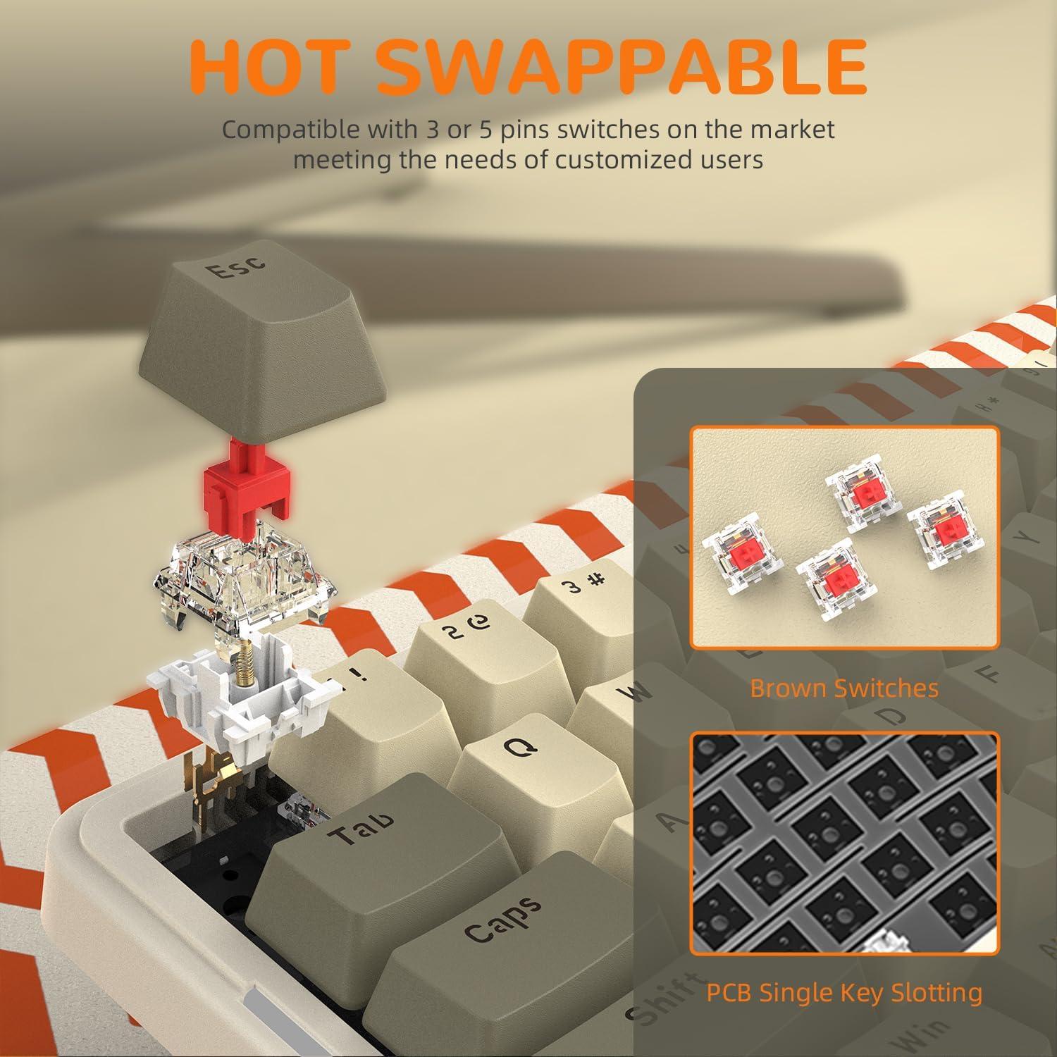 Teclado Mecánico Gaming Ajazz AKS068 68 Teclas RGB Programable