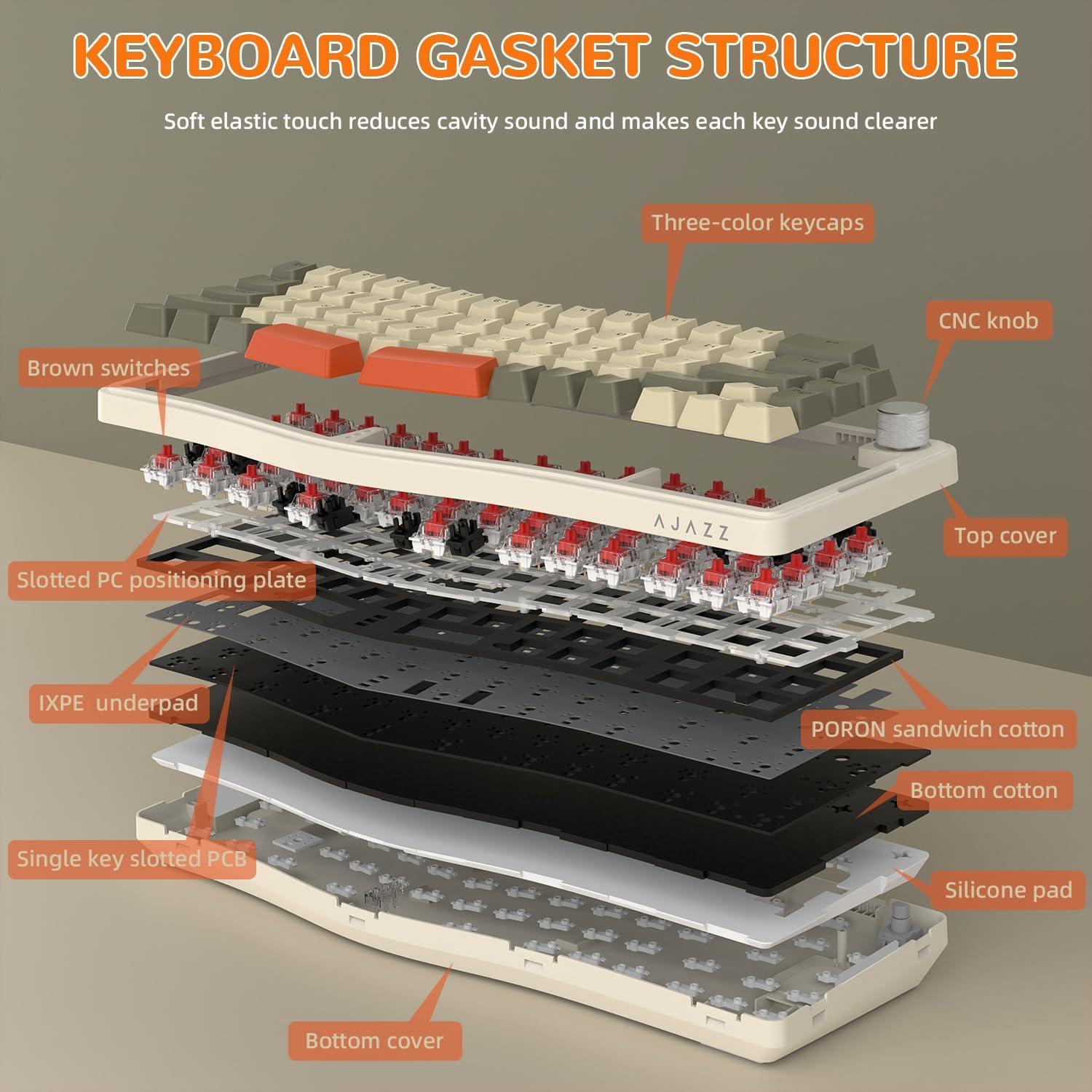 Teclado Mecánico Gaming Ajazz AKS068 68 Teclas RGB Programable