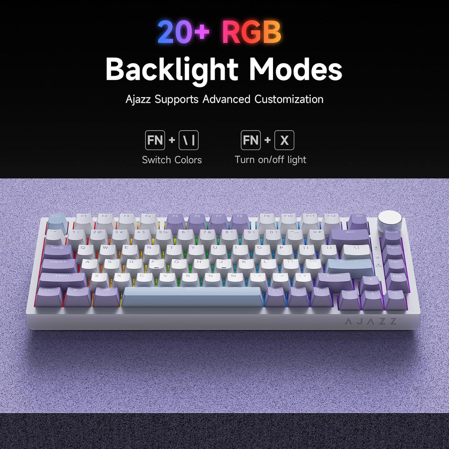 Teclado Mecánico Gaming AJAZZ AK820 75% RGB PBT 81 Teclas