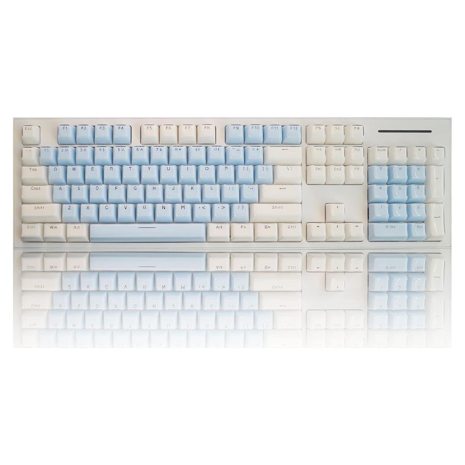 Juego de Teclas Retroiluminadas COTAIWA Azul-Blanco para Teclados Mecánicos