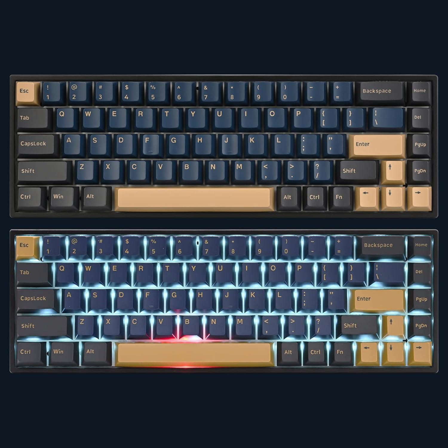 170 Keycaps PBT Personalizados Gaming ANSI US Guerrero Azul